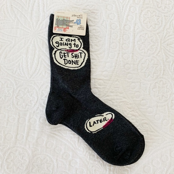 Blue Q Women's‎ Crew Socks, Get Shit Done...Later - Picture 2 of 4